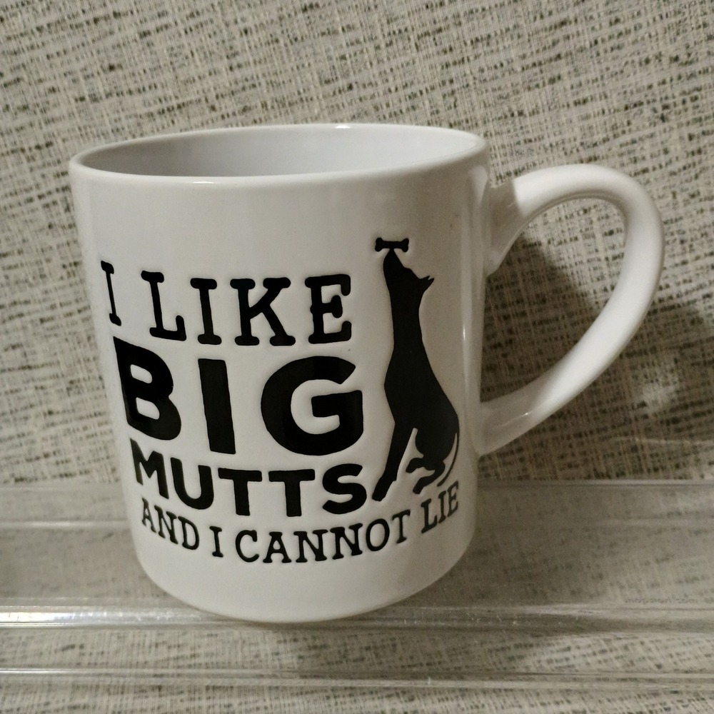 I Like Big Mutts Coffee Mug Large White Ceramic Dog Lover Gift Pun Mug